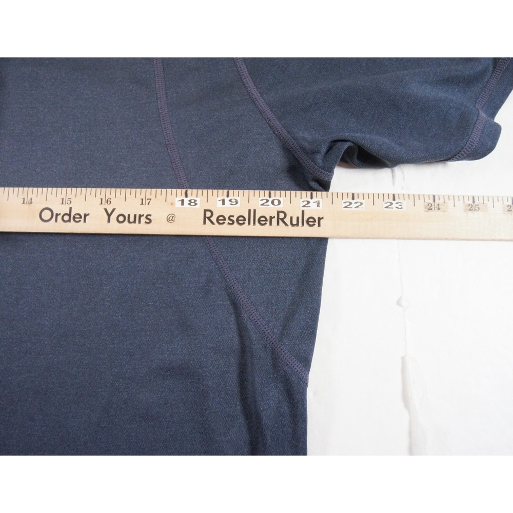 Qor Shirt Mens Large Blue Short Sleeve 1/4 Zip Collared Polartec Adult FLAW*** - Picture 11 of 12